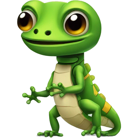 a gecko as an robot emoji