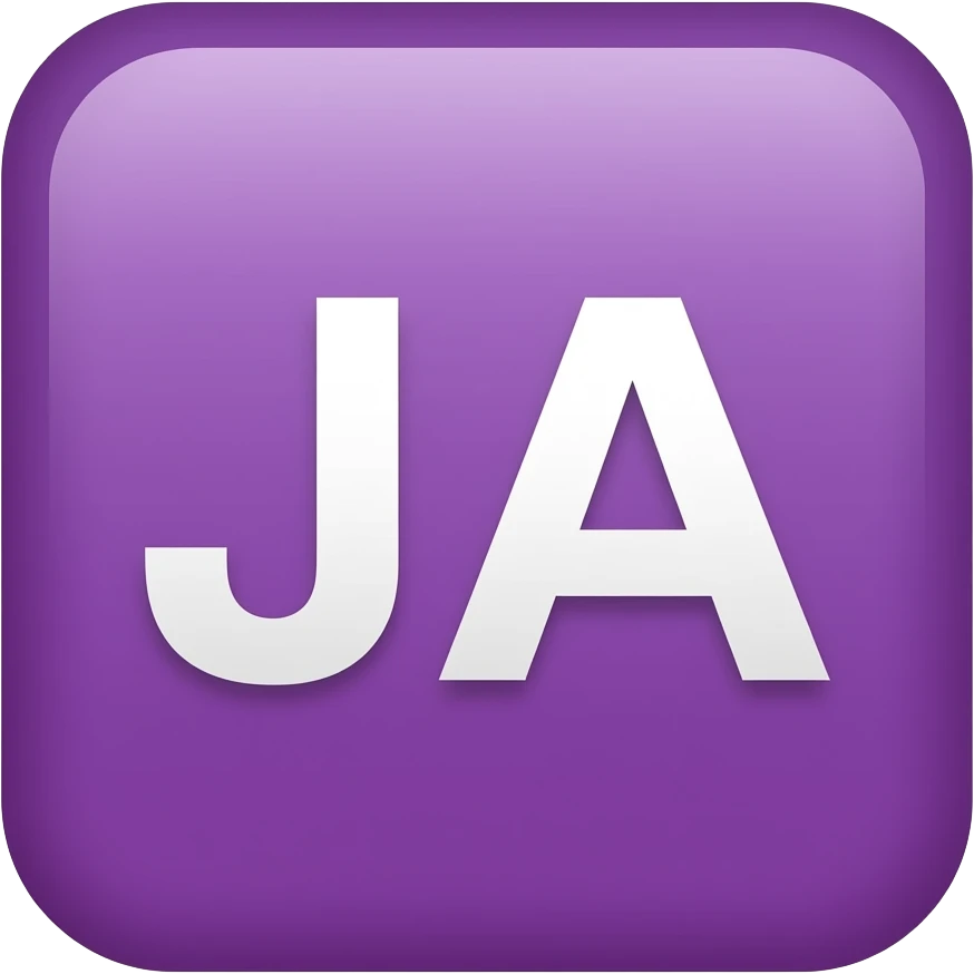 Letter JA in purple square emoji