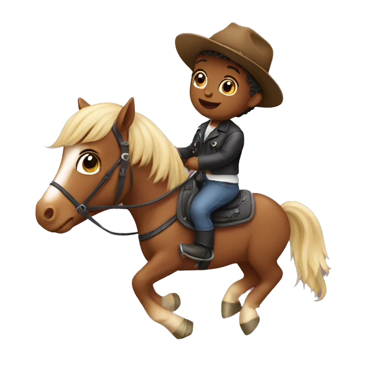 A baby riding a horse emoji