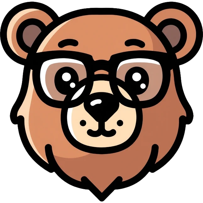 bear with glasses emoji