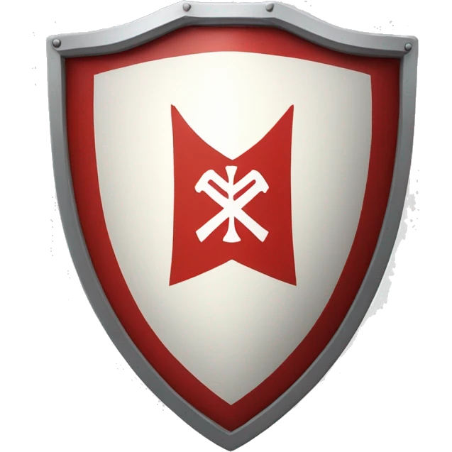 A sred and white shield with the letters BSM on it emoji
