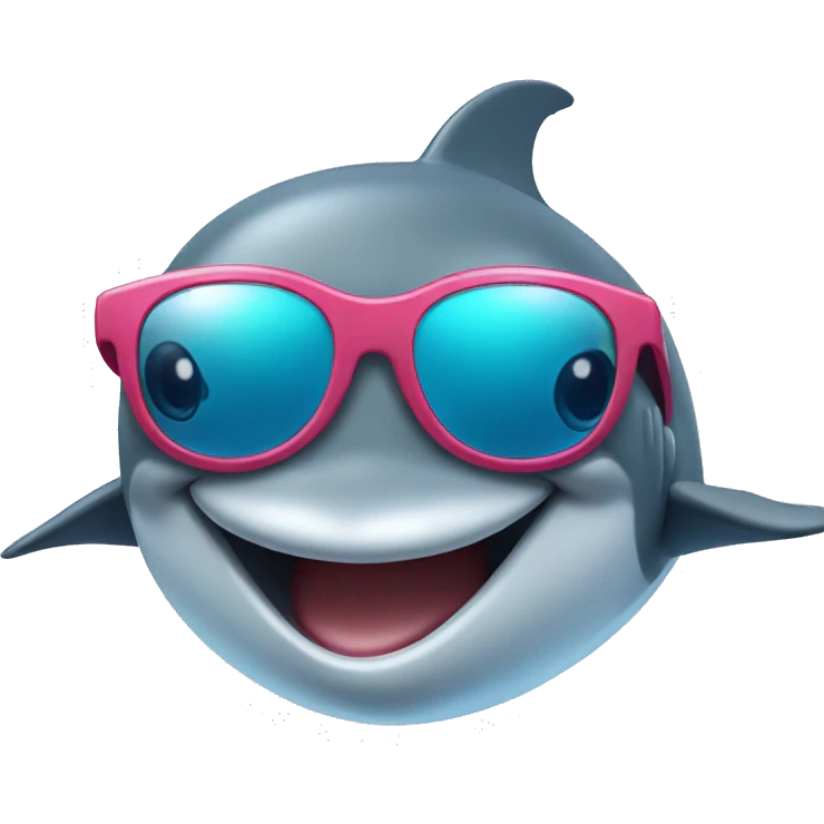 Dolphin with sunglases and smile  emoji