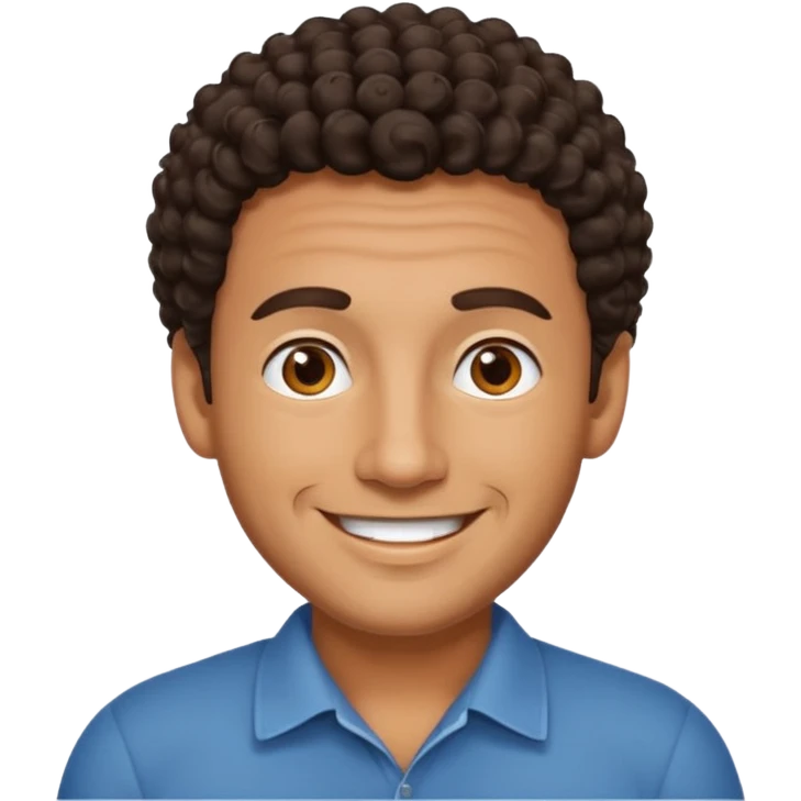 Hispanic dad with short curly hair emoji
