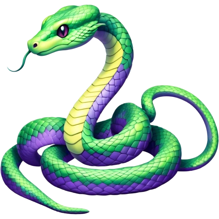 Colorful Seviper-Dragonair-snake-hybrid, full body, emoji