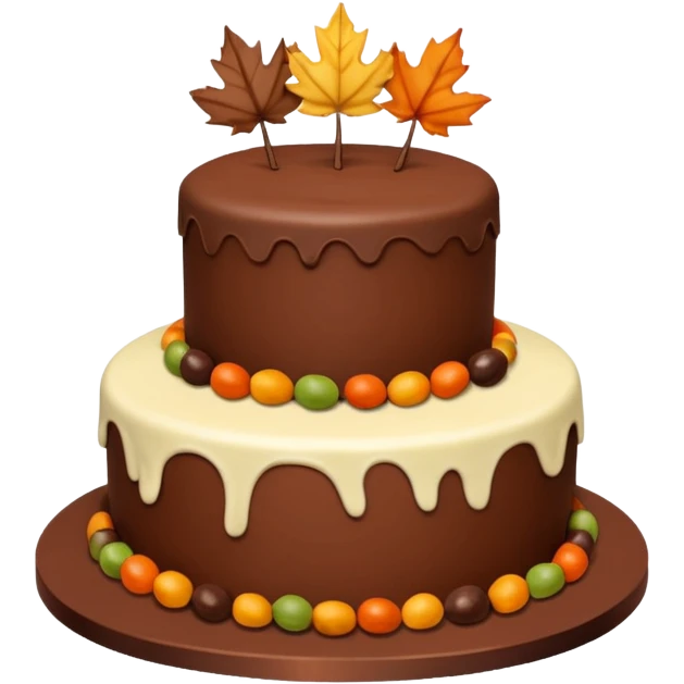 Fall themed birthday cake emoji