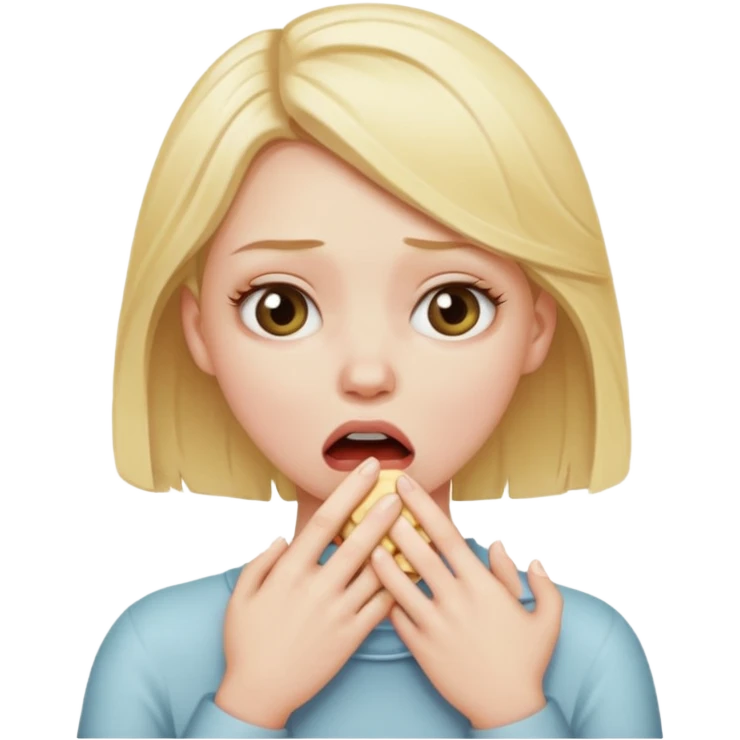 Blonde white girl choking herself emoji