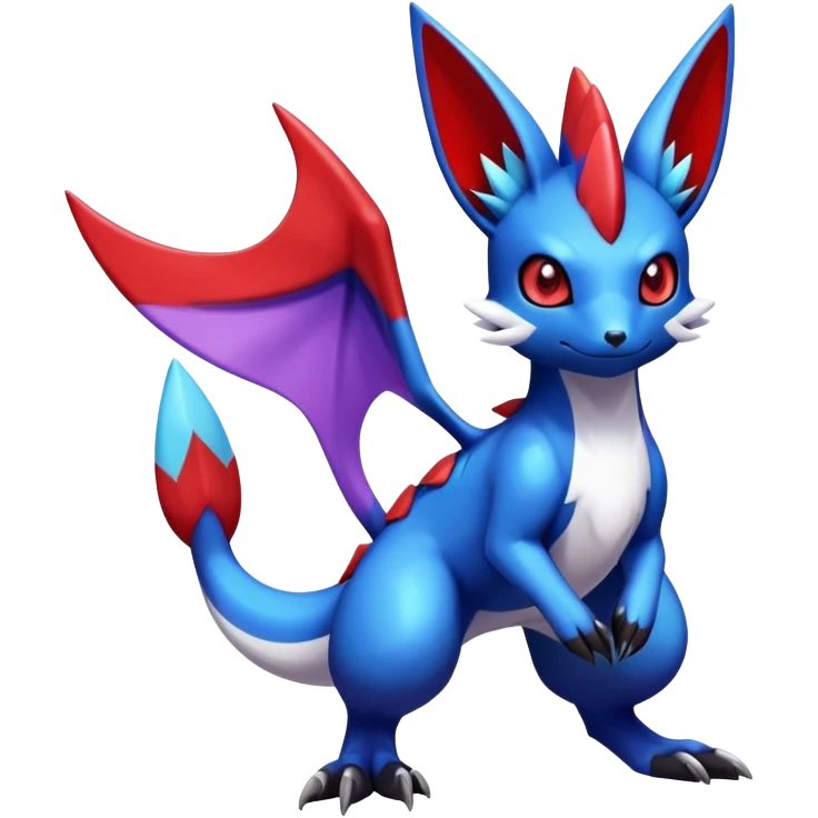  Cute Shiny Exotic Guilmon-Latias-Umbreon-Fakémon-hybrid-creature (full body)  emoji