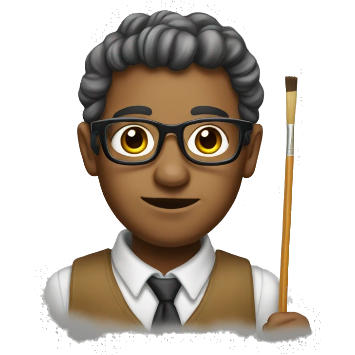 nerd painting emoji