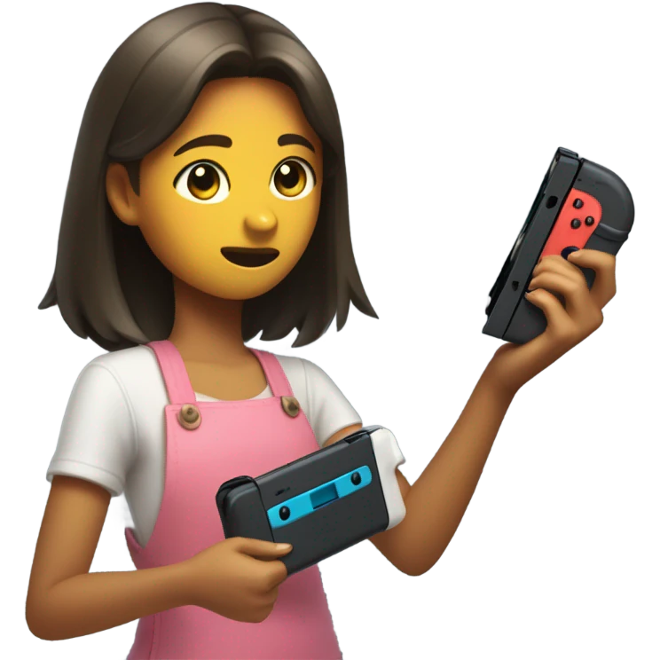 Girl breaking Nintendo switch emoji