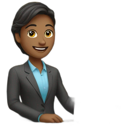 store sales agent using computer emoji