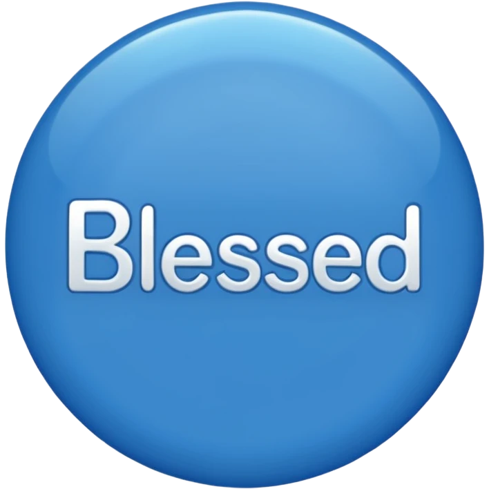 blue word "blessed" emoji
