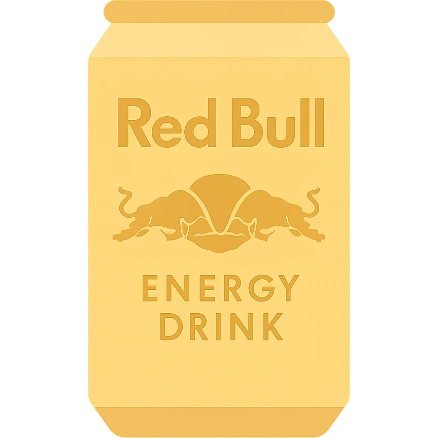 Flat icon Red Bull yellow emoji