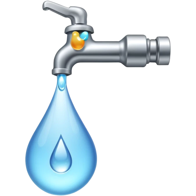a faucet with a water droplet at the end emoji