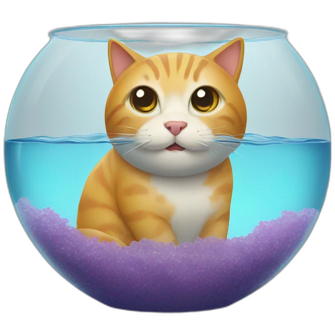 Cat in a fish bowl emoji