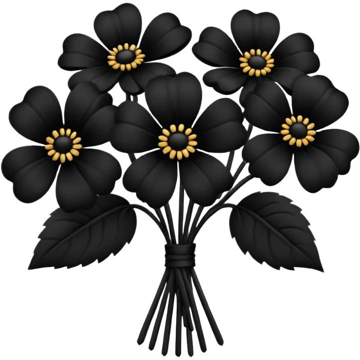 Ramo de flores negras  emoji