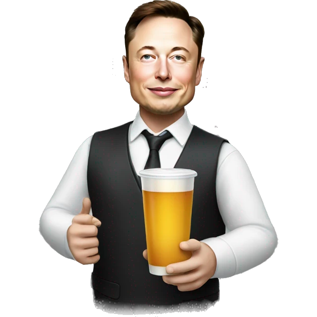Make Elon musk holding prime drink emoji
