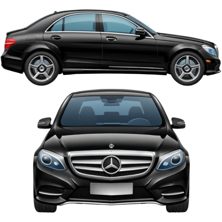 generate an ios genmoji of a black mercedez emoji