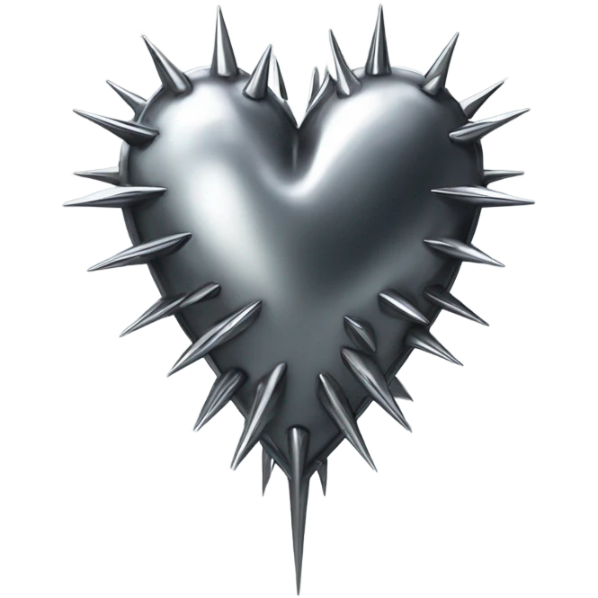 Gothic chrome heart with spikes emoji