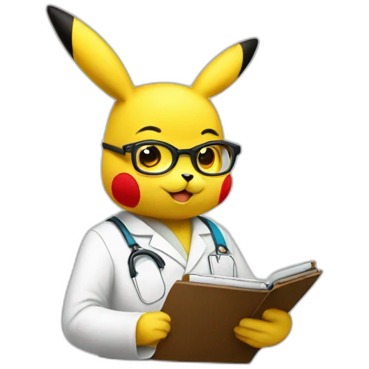 pikachu therapist with glasses and clipboard emoji