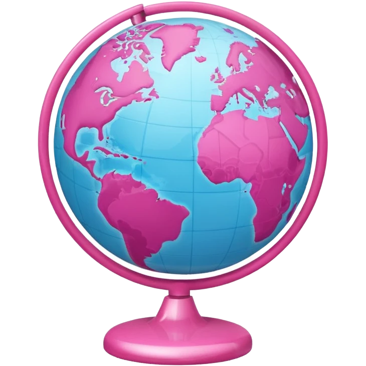 mix light pink dark pink and white girly globe with www under it.
It looks like an internet bar icon. emoji