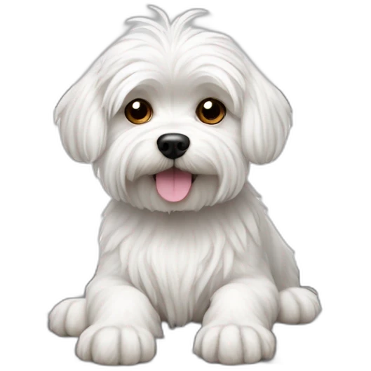 maltese dog with paws on computer Keyboard emoji