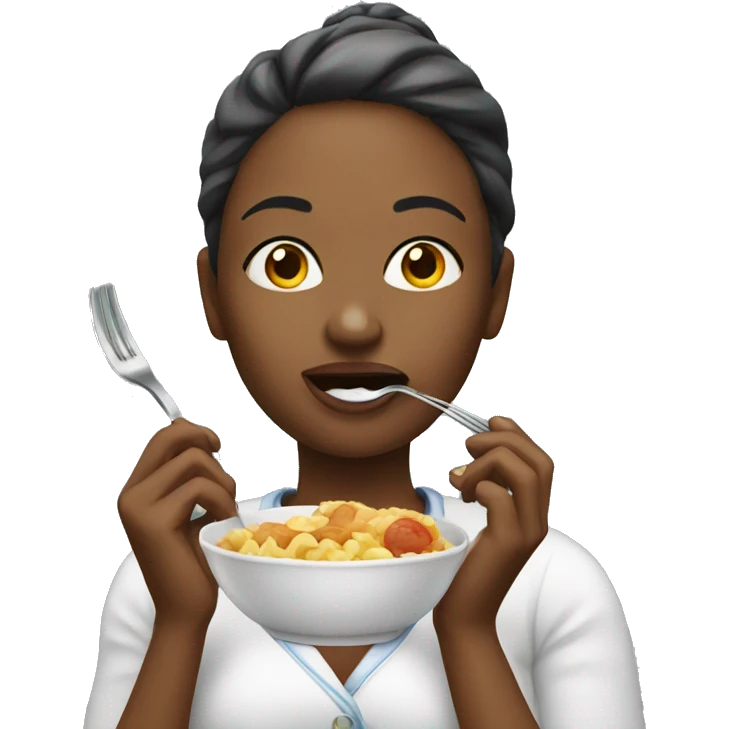 woman eating emoji