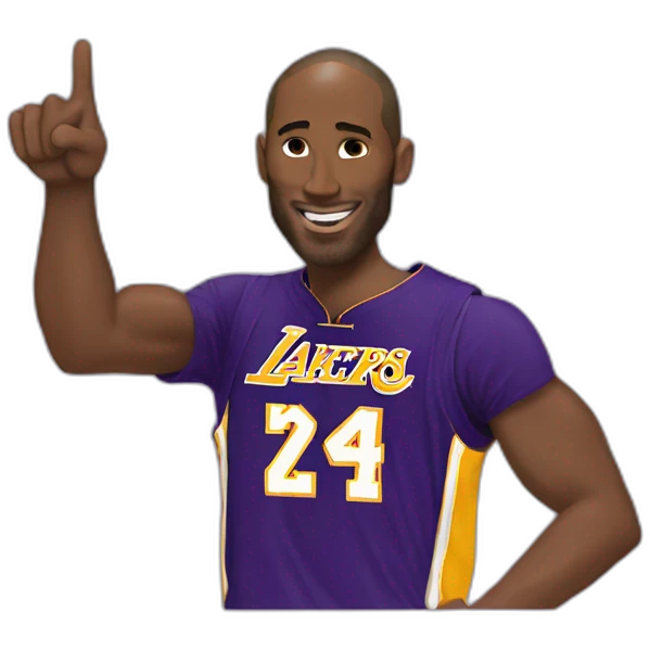 Kobe Bryant points index finger up emoji