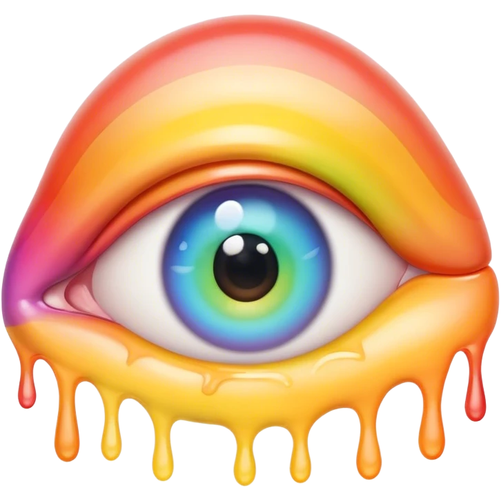 cute melted rainbow eye emoji
