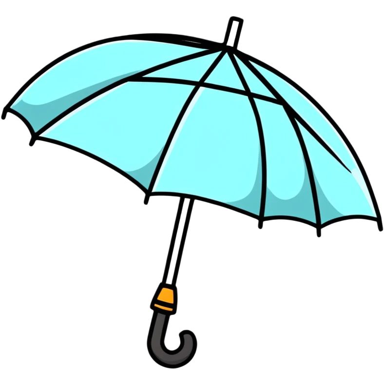 character flying through umbrella emoji