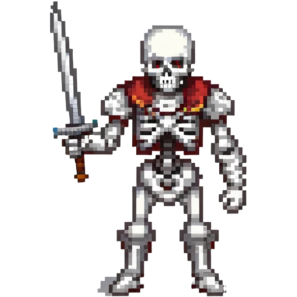 skeleton with a sword in battle stance emoji