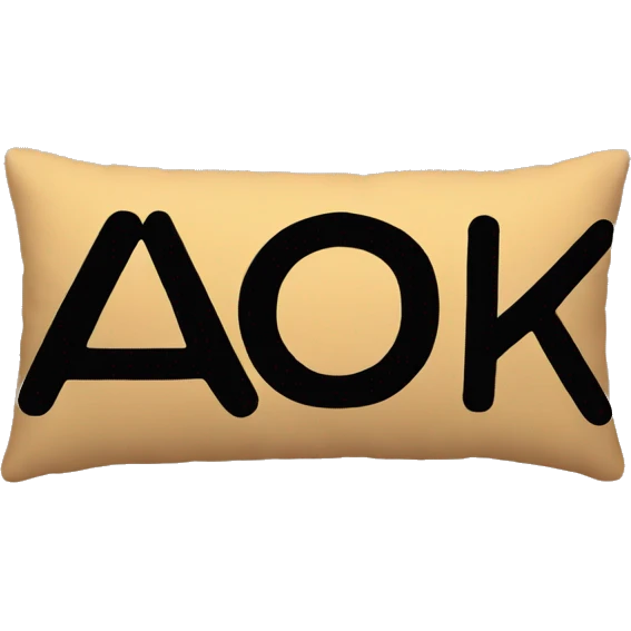 I need a pillow with 'AOK' letters inside emoji