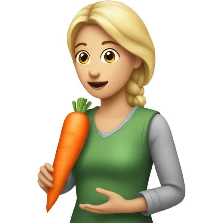 Women eating carrot emoji