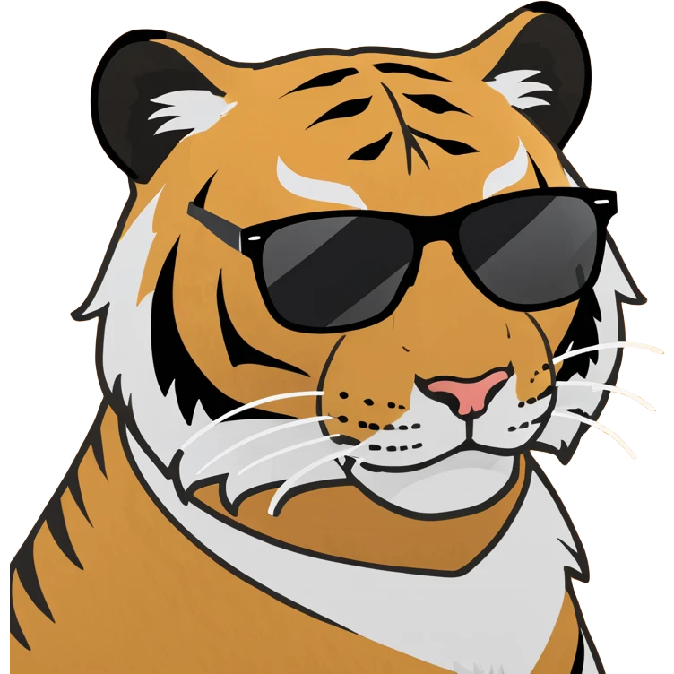 Tiger wearing sunglasses emoji