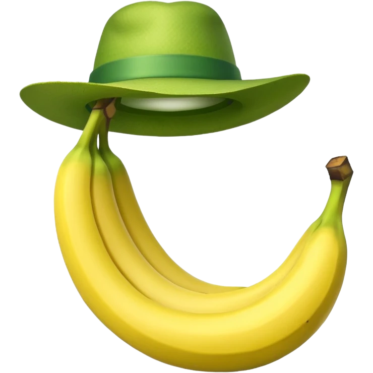 crea un emoji de un platano verde con sombrero.  emoji