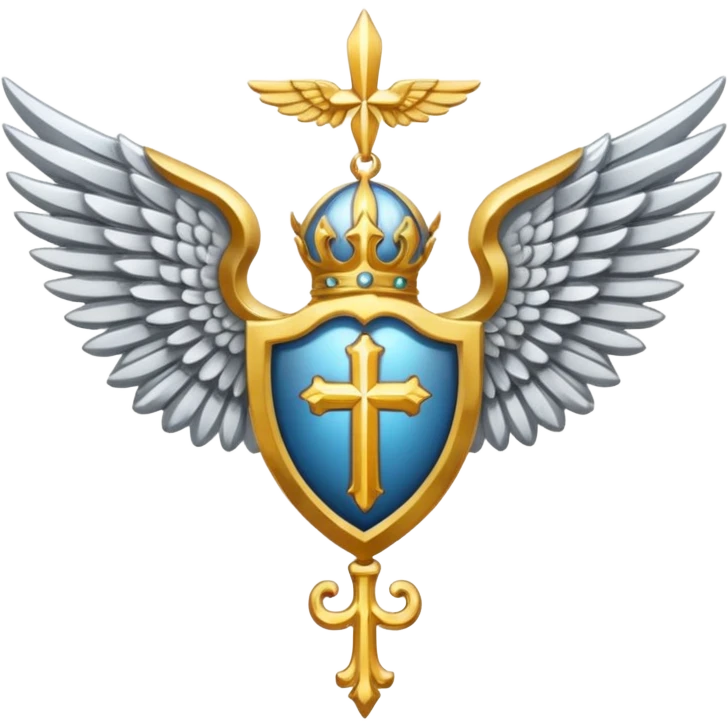 holy saint emblem with silver wings  emoji