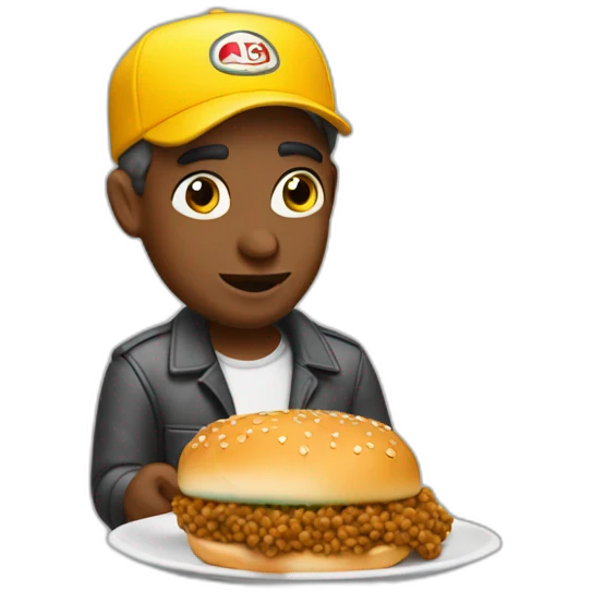 New york cab driver eating a sloppy joe emoji