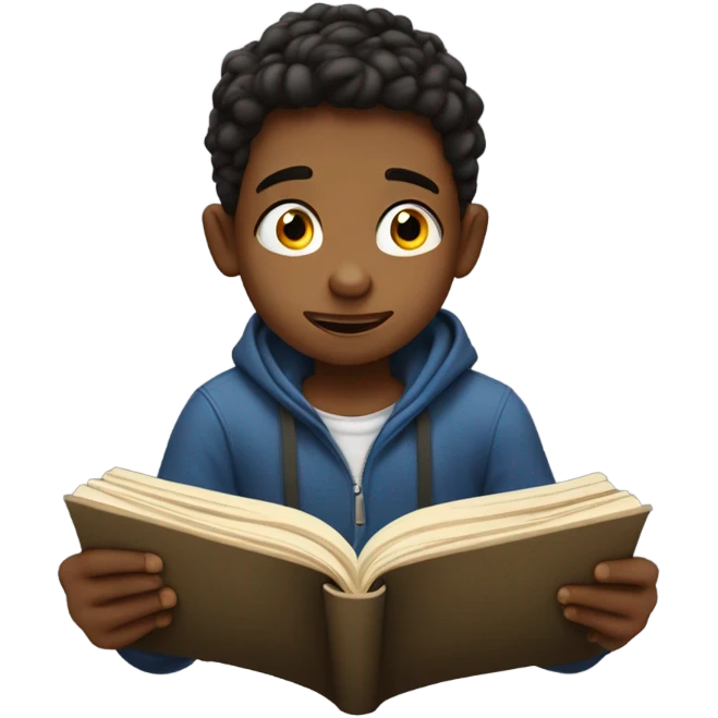 boy reading book emoji