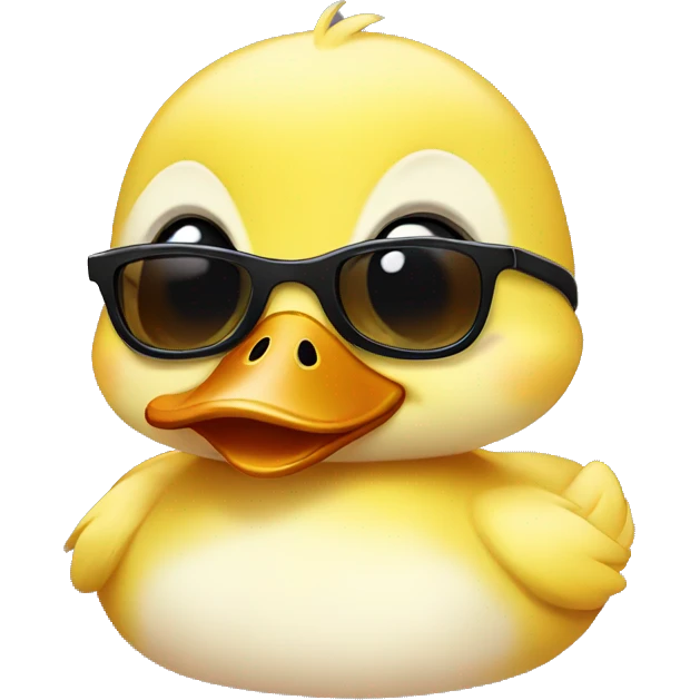 Baby duck with sunglasses emoji