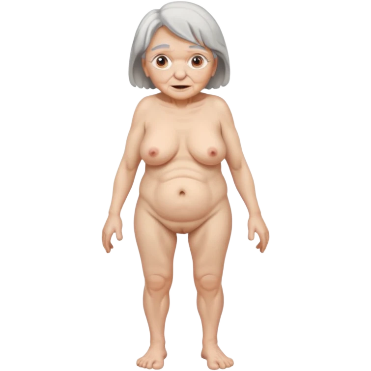 Full Body, Of An Nude Frontal Old Woman emoji