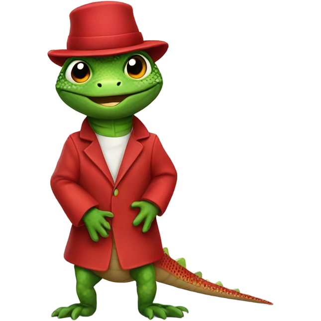 Lizard with a red outfit emoji