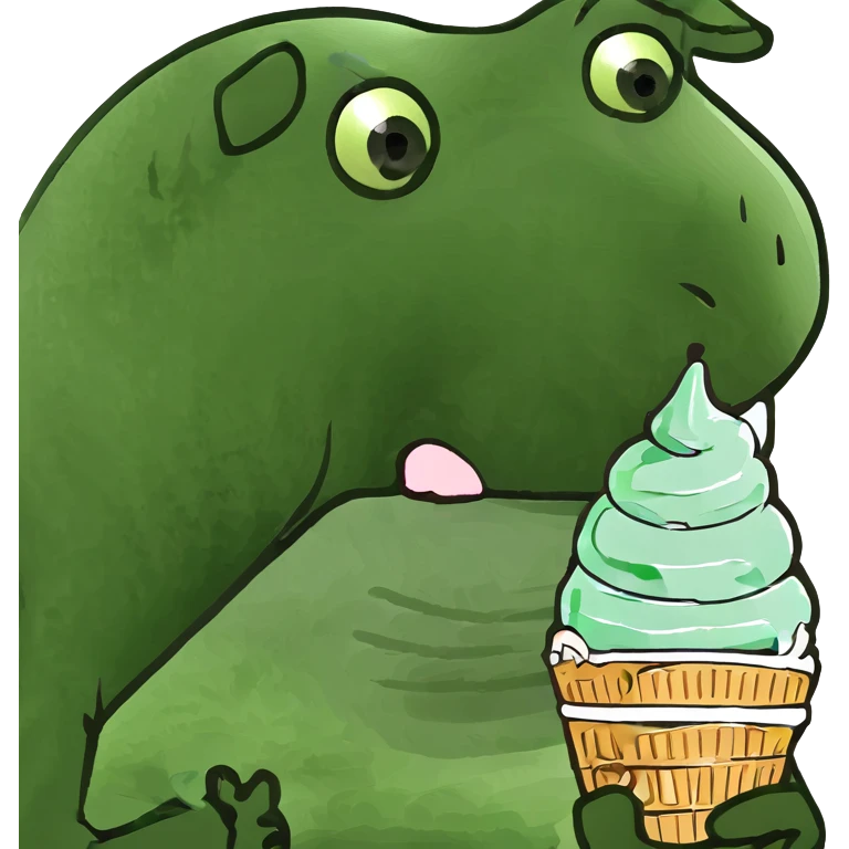 Cerdo comiendo helado emoji