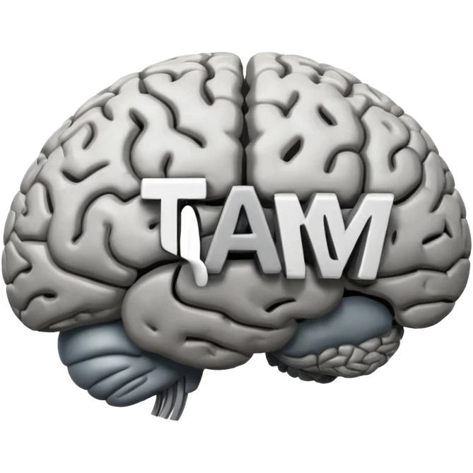 Brain that says "TAM" on it emoji