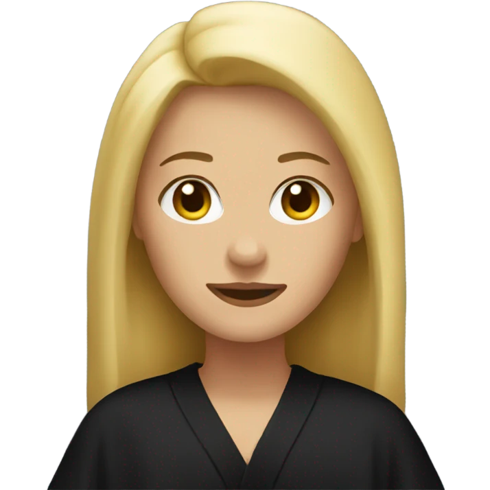 blond woman wearing black robe emoji
