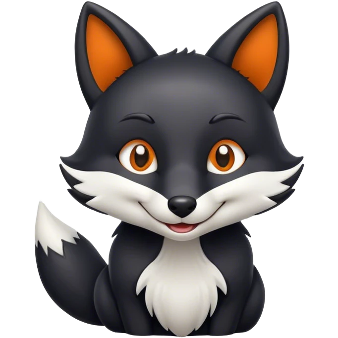 black smile fox emoji