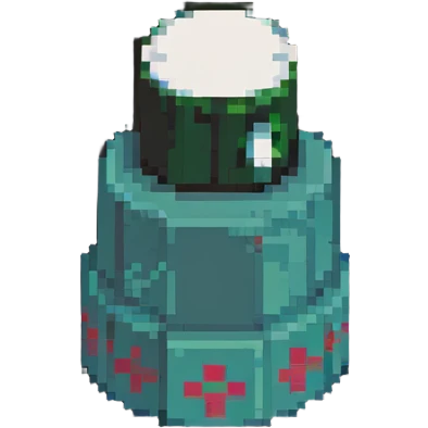 pixel art style fez hat, simple and bold emoji