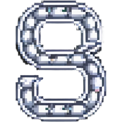 Pixel art number 6 with pearl decorations emoji