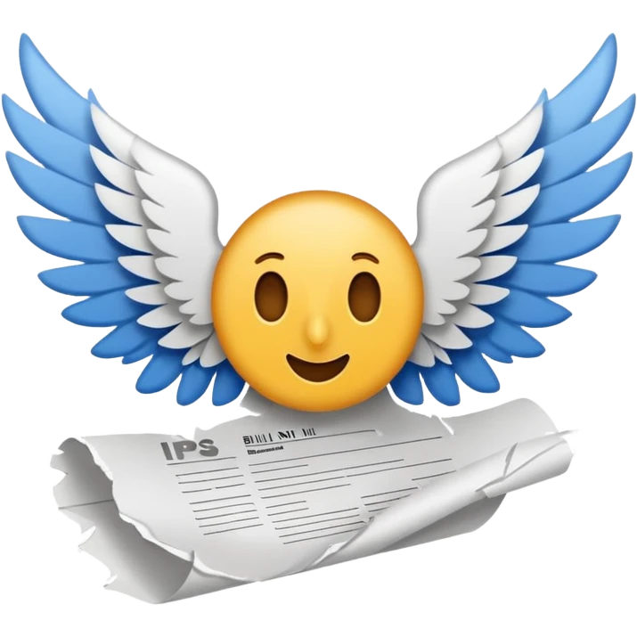 billete con alas emoji