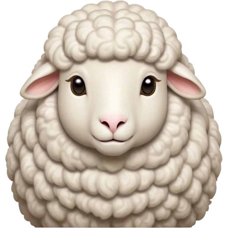 Cinematic Noble Sheep Portrait Emoji, Poised and regal, with a large, sturdy build and a luxuriously fluffy, well-groomed white fleece, deep-set soulful gentle eyes, Simplified yet sharp and sophisticated features, highly detailed, glowing with a soft, dignified glow, high shine, intelligent and calm, stylized with an air of pastoral majesty, focused and attentive, soft glowing outline, capturing the essence of a watchful and confident sheep, so majestic it feels as though it could amble out of the screen with effortless authority! emoji