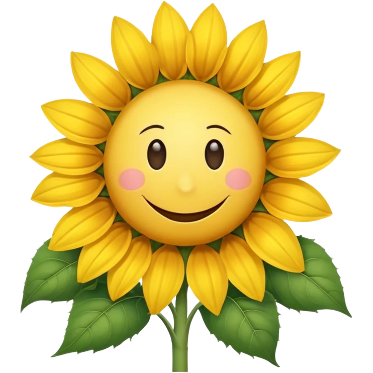 a sunflower with a white disc in the middle and a smiley face emoji