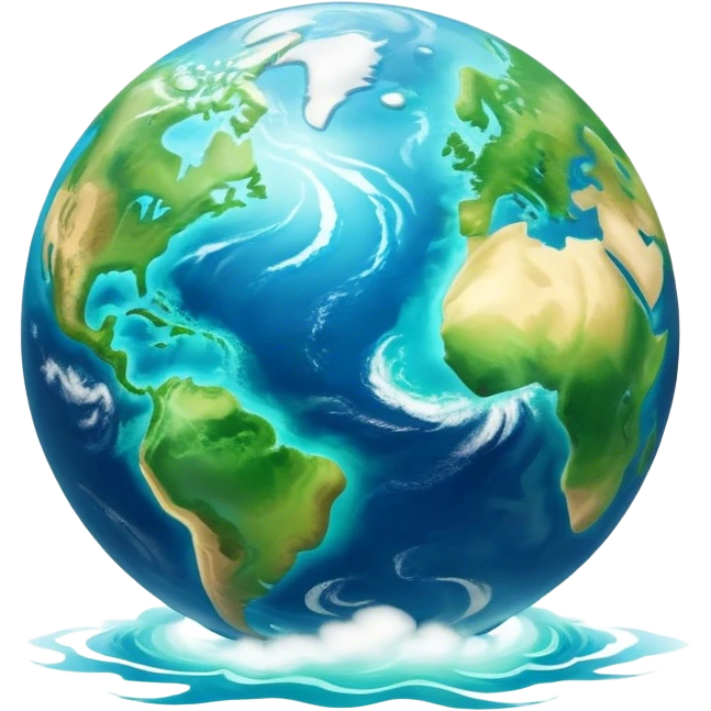 Cinematic Realistic Earth Emoji, depicted with vibrant blue oceans, clouds, and lush green continents rendered in exquisite detail, high shine, and a soft radiant glow that captures the dynamic, life-sustaining beauty of our home planet. emoji